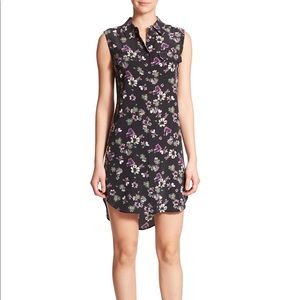 Equipment black silk floral dress
